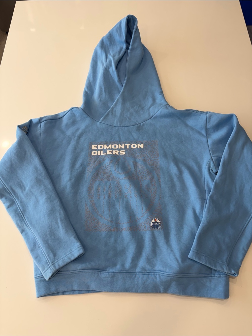 Edmonton Oilers Light Blue Graphic Hoodie